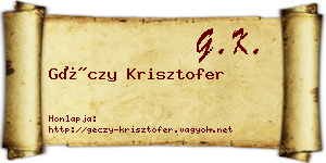 Géczy Krisztofer névjegykártya